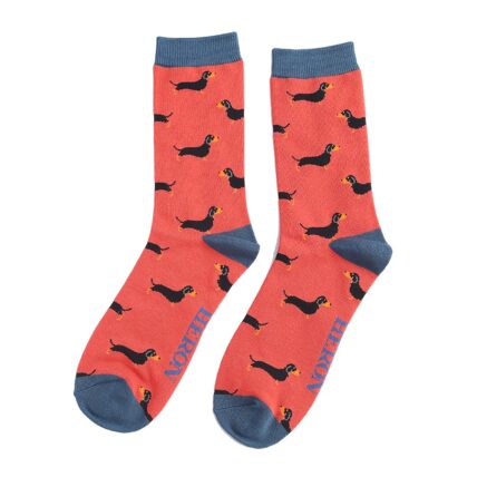 Mr Heron Little Sausage Dogs Socks Orange-0