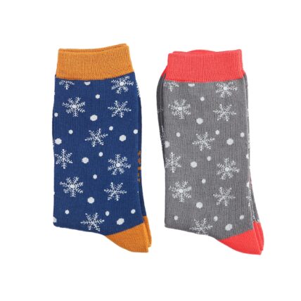 Mr Heron Snowflakes Socks Grey-3437