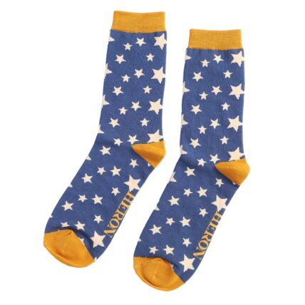 Mr Heron Stars Socks Navy-0