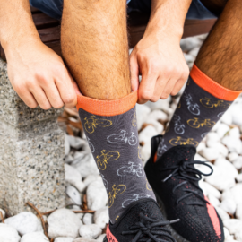 Mr Heron Little Bikes Socks Charcoal-0