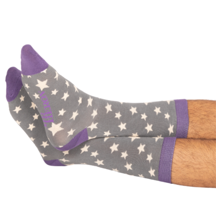 Mr Heron Stars Socks Grey-0