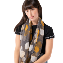 Sketched Spots Scarf Grey-0