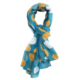 Sketched Spots Scarf Teal-0