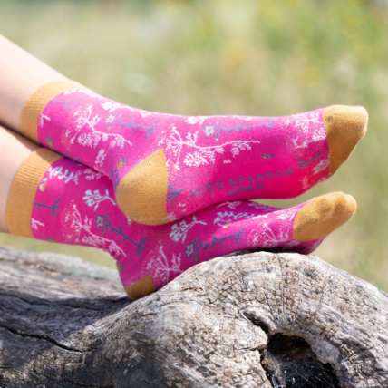 Wild Flowers Socks Hot Pink-0