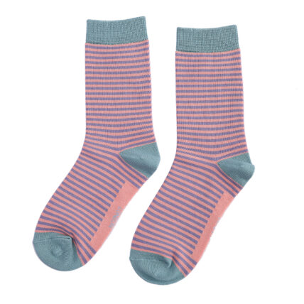 Mini Stripes Socks Dusky Purple & Pink-0