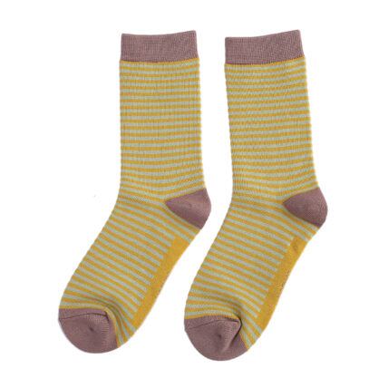 Mini Stripes Socks Olive & Yellow-0