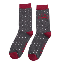 Mr Heron Bike & Spots Socks Charcoal-0