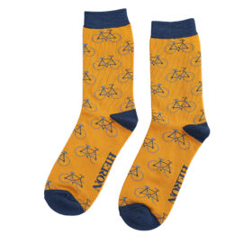 Mr Heron Bikes Repeat Socks Mustard-0