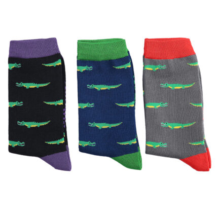 Mr Heron Crocodiles Socks Grey-3554
