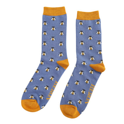 Mr Heron Honey Bees Socks Blue-3561