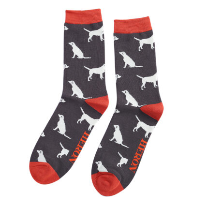 Mr Heron Labradors Socks Grey-3579