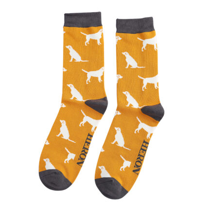Mr Heron Labradors Socks Mustard-0