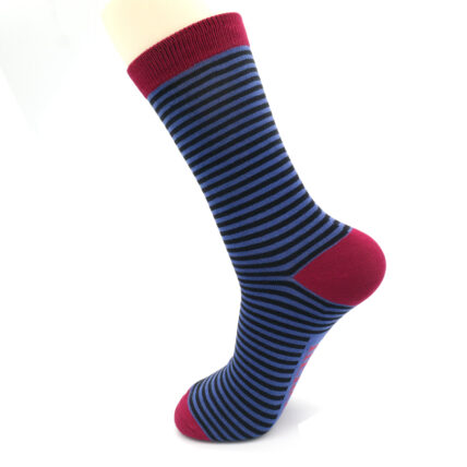 Mr Heron Mini Stripes Socks Blue & Black-4935