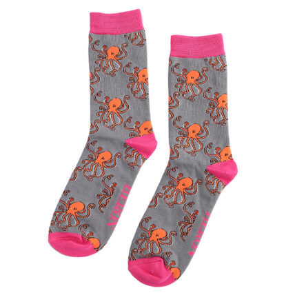Mr Heron Octopus Socks Grey-3587