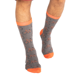 Mr Heron Bikes Repeat Socks Grey-0
