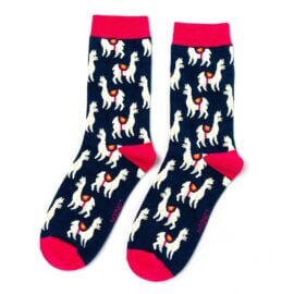 Llamas Socks Navy-0