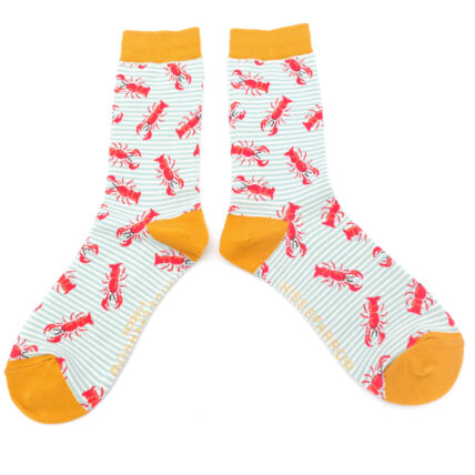 Lobsters Socks Duck Egg-5550