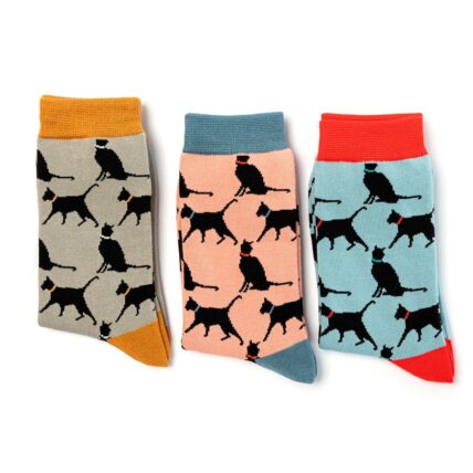 Lucky Cats Socks Grey-3792