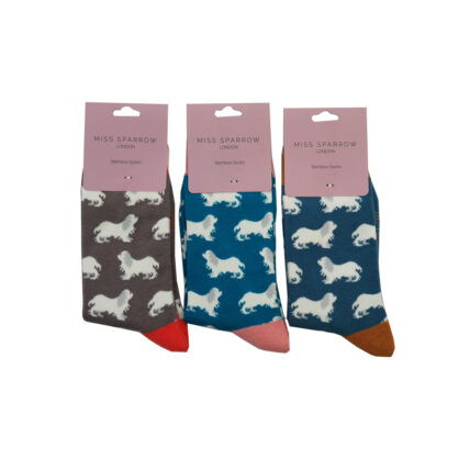Spaniels Socks Grey-3814
