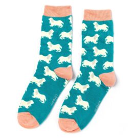 Spaniels Socks Teal-0