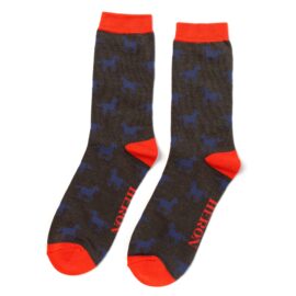 Mr Heron Horses Socks Dark Grey-0