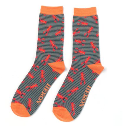 Mr Heron Lobsters Socks Grey-0