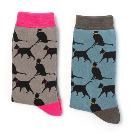 Mr Heron Lucky Cats Socks Grey-3732