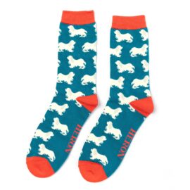 Mr Heron Spaniels Socks Teal-0
