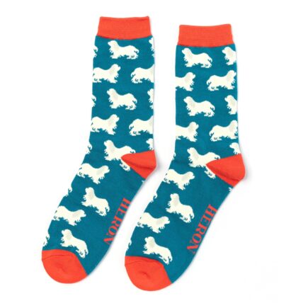 Mr Heron Spaniels Socks Teal-0