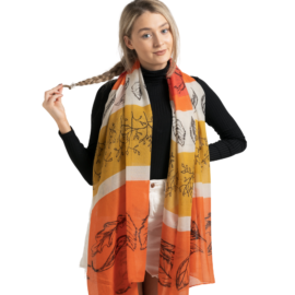 Botanical Sketches Scarf Orange-0
