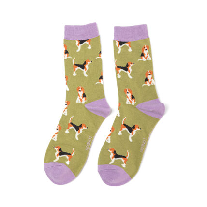 Beagle Pups Socks Olive-4136