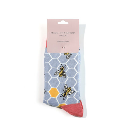 Bee Hive Socks Powder Blue-3948