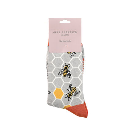 Bee Hive Socks Silver-3950