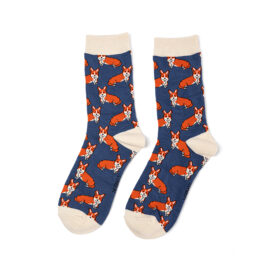 Corgis Socks Navy -0