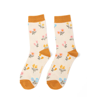 Dainty Floral Socks Ivory -4150