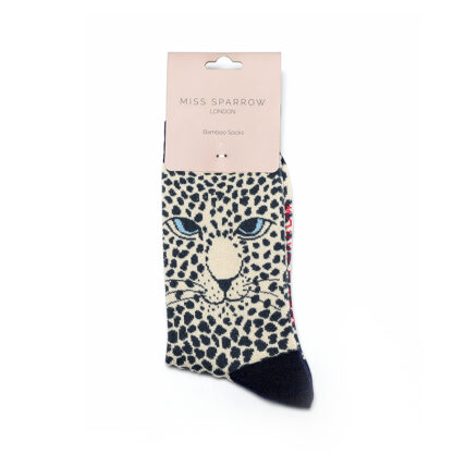 Leopards Socks Cream -4110