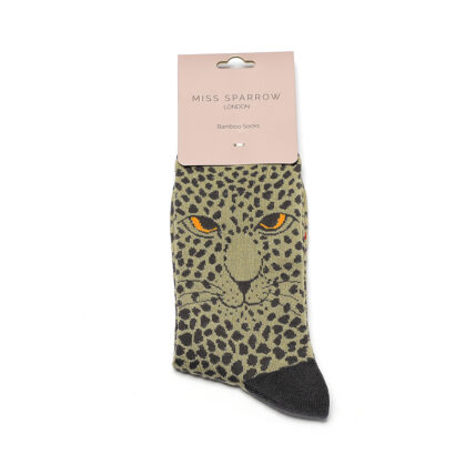 Leopards Socks Olive-4114