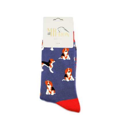 Mr Heron Beagle Pups Socks Denim-3983