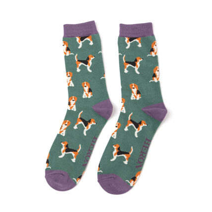 Mr Heron Beagle Pups Socks Green -0