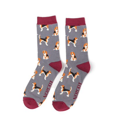 Mr Heron Beagle Pups Socks Grey-0