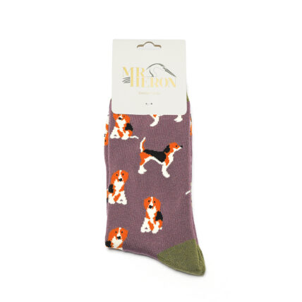 Mr Heron Beagle Pups Socks Purple-4161