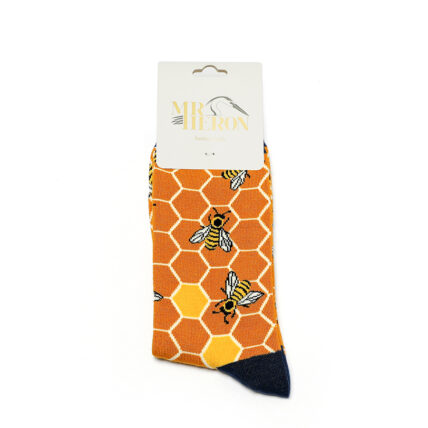 Mr Heron Bee Hive Socks Mustard -3995