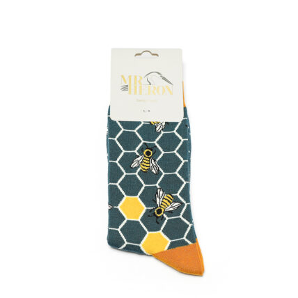 Mr Heron Bee Hive Socks Teal -4166