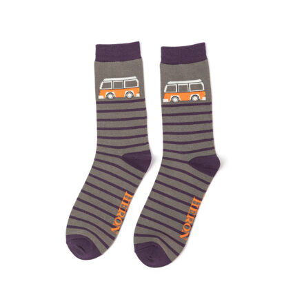 Mr Heron Camper Stripes Socks Grey -0