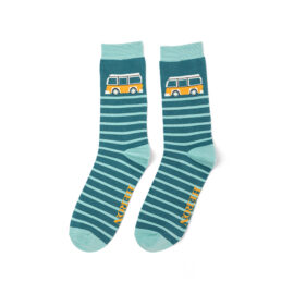 Mr Heron Camper Stripes Socks Teal -0