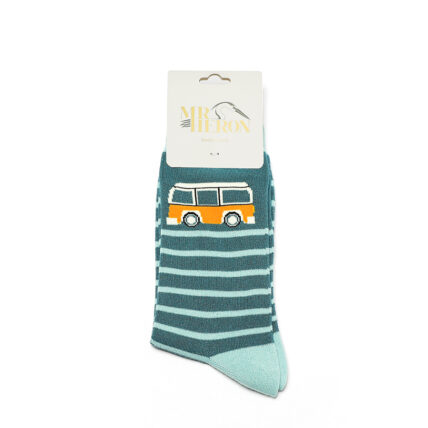 Mr Heron Camper Stripes Socks Teal -4099