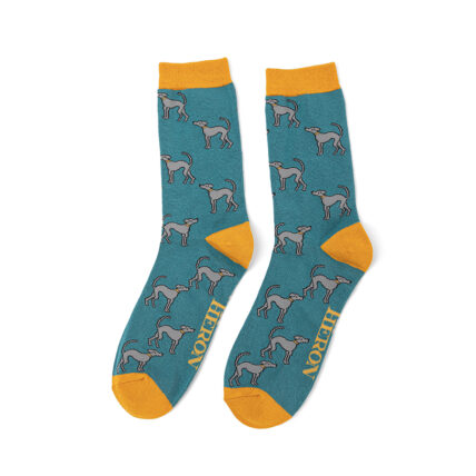 Mr Heron Greyhounds Socks Dusky Teal-4175