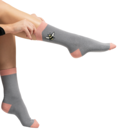 Bumble Bee Single Socks Mid Grey-0