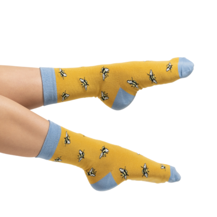 Bumble Bee Scattered Socks Light Yellow-0