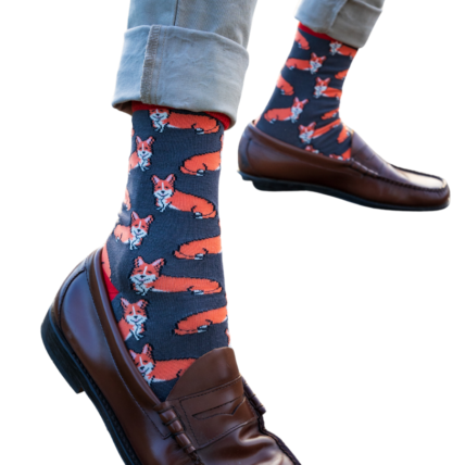 Mr Heron Corgis Socks Grey-0